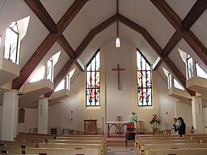 The interior of All Saints Church Denmead, Waterlooville