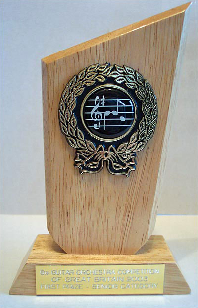 The Guitar Orchestra Competition trophy