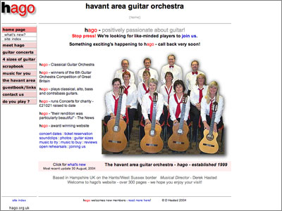 HAGO's website - summer 2004