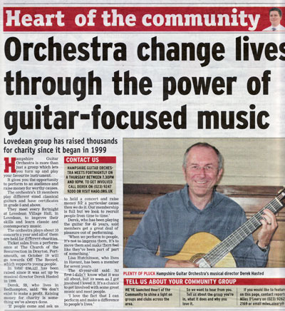 Hampshire Guitar Orchestra in The Portsmouth News