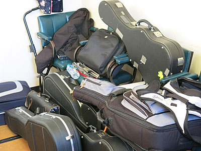 Guitar cases at Petersfield Festival Hall