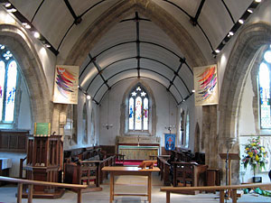 The interior of All Saints Milford-on-sea