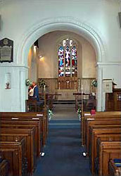 Interior of St Thomas' Church Bedhampton with Norman Arch