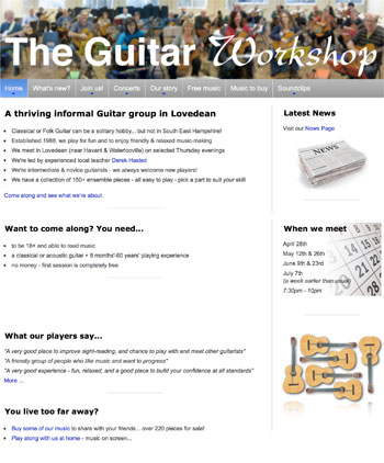 Guitar Workshop website